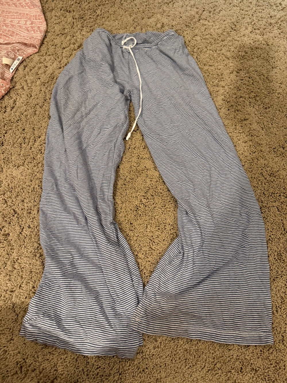 Brandy Melville Blue and White Stripe Pajama Pants